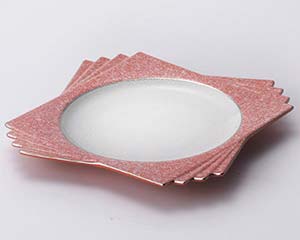 【まとめ買い10個仕掛ける品】和食器  ミ118-168 柿釉白吹 四ッ重ね アペタイザー皿【取り止める/返品不可】【メイチョー】 キッチン用品・食器・調理器具-食器