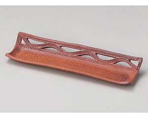 【まとめ買い10個セット品】和食器 ミ127-188 火色透かし長角突出し皿(手造り)【キャンセル/返品不可】【メイチョー】|開業プロ メイチョー