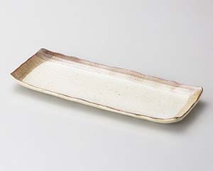 【まとめ買い10個セット品】和食器 カ132-318 砂うのふ渕茶長角皿【キャンセル/返品不可】【メイチョー】