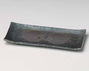 【まとめ買い10個セット品】和食器 メ134-108 黒窯変ボタモチ10.0長角皿【キャンセル/返品不可】【メイチョー】|開業プロ メイチョー