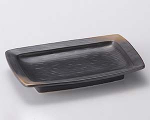 【まとめ買い10個セット品】和食器 ト151-328 焼締なで角焼物皿(中)【キャンセル/返品不可】【メイチョー】｜開業プロ メイチョー