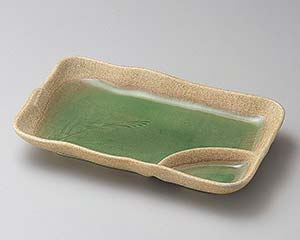 【まとめ買い10個セット品】和食器 イ152-148 ヒワ釉古代仕切皿【キャンセル/返品不可】【メイチョー】