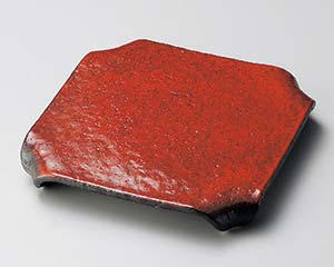 【まとめ買い10個セット品】和食器 ツ188-108 紅黒炭四ツ曲げ高台皿【キャンセル/返品不可】【メイチョー】｜開業プロ メイチョー