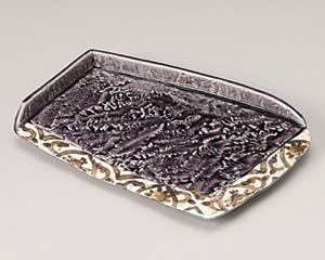 【まとめ買い10個セット品】和食器 オ201-028 紫釉岩肌ペルシャ紋前菜皿【キャンセル/返品不可】【メイチョー】｜開業プロ メイチョー
