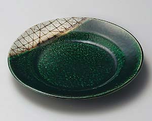 【まとめ買い10個セット品】和食器 ト206-068 サビ織部格子8.0和皿【キャンセル/返品不可】【メイチョー】