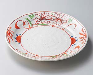 【まとめ買い10個セット品】和食器 ヤ207-138 粉引釉古代赤絵7.0皿【キャンセル/返品不可】【メイチョー】