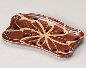 【まとめ買い10個セット品】和食器 ロ222-328 天目 魚型 銘々皿【キャンセル/返品不可】【メイチョー】