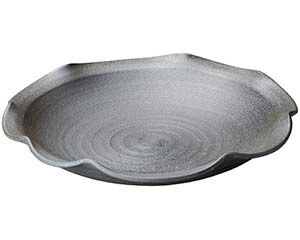 【まとめ買い10個仕掛ける品】和食器  メ241-078 黒銀彩11.0輪花皿【とり止める/返品不可】【メイチョー】