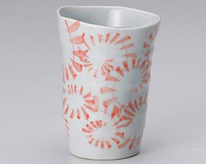 【まとめ買い10個仕掛ける品】和食器  ア275-038 手造り唐草無償性優勝杯赤【取りやめる/返品不可】【メイチョー】