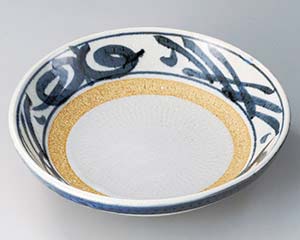 【まとめ買い10個セット品】和食器 ト309-068 黄地トチリ唐草7.5めん皿【キャンセル/返品不可】【メイチョー】