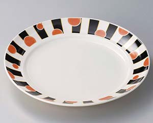 【まとめ買い10個セット品】和食器 ミ313-048 朱丸9.0皿【キャンセル/返品不可】【メイチョー】