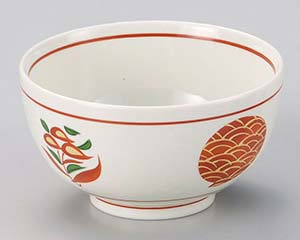 【まとめ買い10個セット品】和食器 ホ346-248 赤絵波丸紋お好丼(小)【キャンセル/返品不可】【メイチョー】