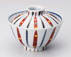 【まとめ買い10個セット品】和食器 テ356-238 水玉十草反蓋丼【キャンセル/返品不可】【メイチョー】