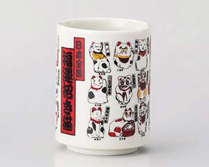 【まとめ買い10個セット品】和食器 イ374-218 招き猫寿司湯呑【キャンセル/返品不可】【メイチョー】