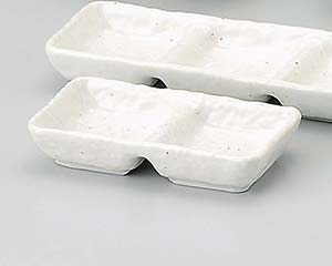 【まとめ買い10個セット品】和食器 コ405-968 新粉引石目二品盛仕切皿【キャンセル/返品不可】【メイチョー】