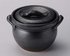 【まとめ買い10個書き割り品】和食器  ス407-098 黒釉上げ米釜(2合炊)【とり止める/返品不可】【メイチョー】