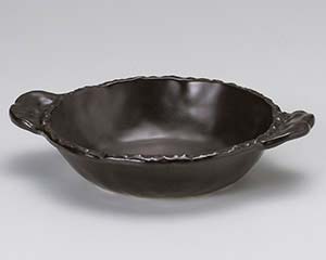 【まとめ買い10個セット品】和食器 ス411-228 黒釉平鍋(小)【キャンセル/返品不可】【メイチョー】