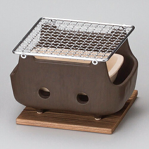 【まとめ買い10個書き割り品】和食器  ス416-178 黒串焼きコンロ(小)(金網・板付)【とり止める/返品不可】【メイチョー】