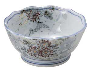 【まとめ買い10個セット品】和食器 オ442-178 古染錦春日野 桔梗型千代口【キャンセル/返品不可】【メイチョー】