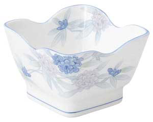 【まとめ買い10個セット品】和食器 ト477-208 しゃくなげ 花角4.5鉢【キャンセル/返品不可】【メイチョー】