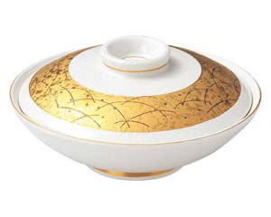 【まとめ買い10個セット品】和食器 ツ103-098 萬月金月花 新平蓋向(小)【キャンセル/返品不可】【メイチョー】