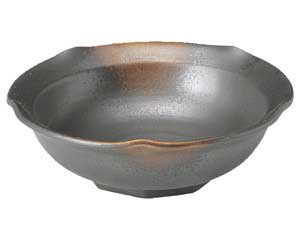 【まとめ買い10個セット品】和食器 ト440-198 焼締 梅型4.8鉢【キャンセル/返品不可】【メイチョー】