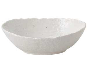 【まとめ買い10個セット品】和食器 ミ452-158 粉引石目 楕円大鉢【キャンセル/返品不可】【メイチョー】｜開業プロ メイチョー