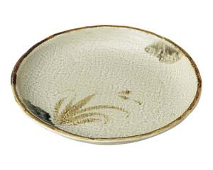 【まとめ買い10個セット品】和食器 オ468-688 織部流し芦絵 丸6.5皿【キャンセル/返品不可】【メイチョー】