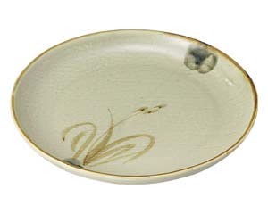 【まとめ買い10個セット品】和食器 オ468-698 織部流し芦絵 丸8.0皿【キャンセル/返品不可】【メイチョー】｜開業プロ メイチョー