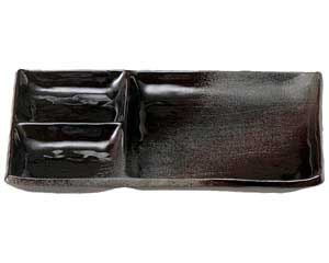 【まとめ買い10個セット品】和食器 ロ465-118 鉄釉布目 8.0三品皿【キャンセル/返品不可】【メイチョー】