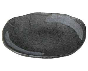 【まとめ買い10個書き割り品】和食器  ミ217-038 黒銀河系フルーツ皿【取りやめる/返品不可】【メイチョー】