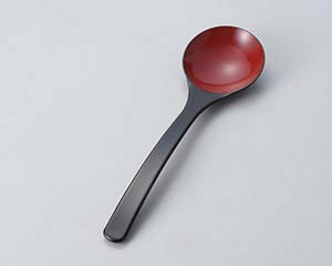 【まとめ買い10個セット品】和食器 エ629-498 [A]ピーナッツスプーン(大) 黒内朱[洗]【キャンセル/返品不可】【メイチョー】
