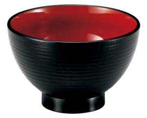 【まとめ買い10個セット品】 エ690-158 [A]4寸乱筋木目丼 黒内朱【キャンセル/返品不可】【メイチョー】