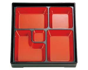 【まとめ買い10個セット品】 ヌ700-068 [A]8.5寸松花堂用DX幕の内仕切 朱天黒【キャンセル/返品不可】【メイチョー】