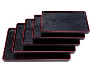 【まとめ買い10個セット品】 ヌ708-698 [TA]耐熱大寿木目盆 黒天朱SL尺5[ノンスリップ加工]【キャンセル/返品不可】【メイチョー】