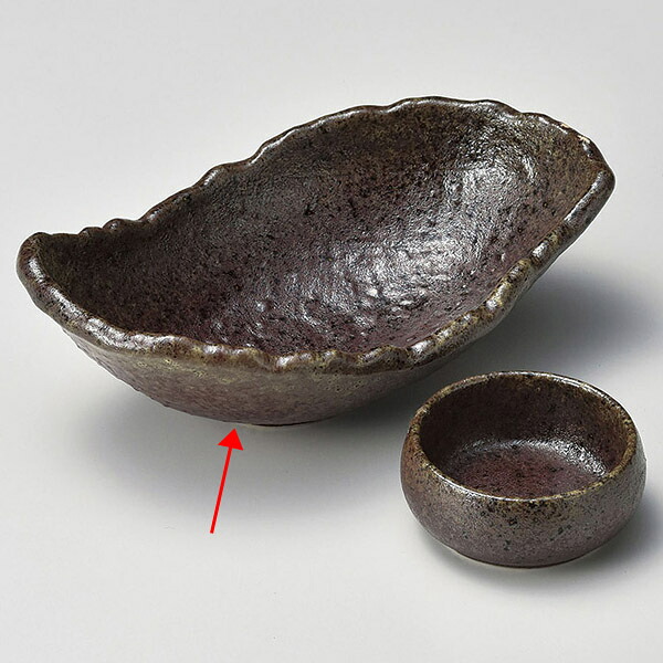 【まとめ買い10個セット品】和食器 キ023-058 あずき釉 ひねり型向付【メイチョー】