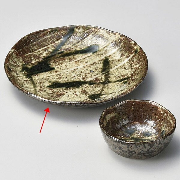 【まとめ買い10個セット品】和食器 ユ023-158 カイラギ織部散し 5.5皿【メイチョー】