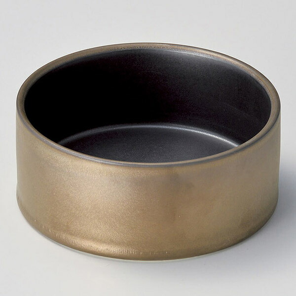 【まとめ買い10個仕掛ける品】和食器 ツ062-138 ゴールド内黒引っ敷き切立鉢【メイチョー】