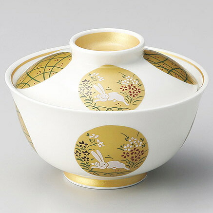 【まとめ買い10個書き割り品】和食器 ウ106-148 金彩丸紋反蓋向【メイチョー】