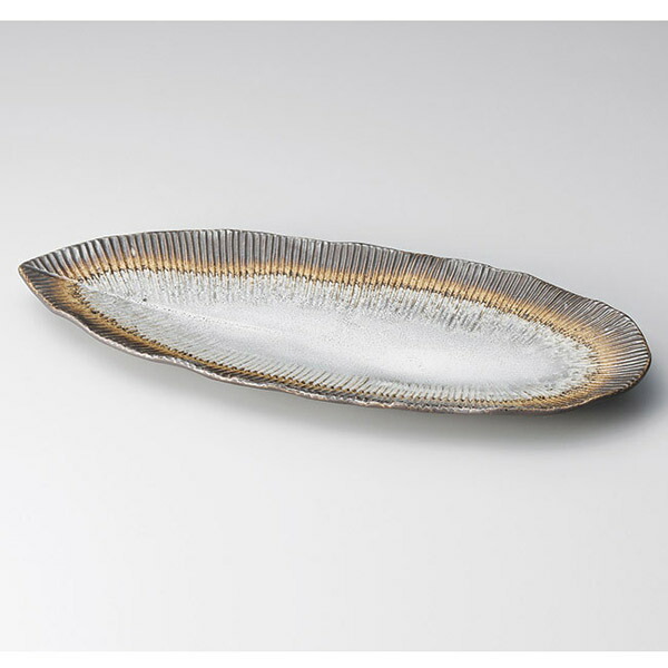 【まとめ買い10個セット品】和食器 ト139-208 アカネ 葉型長皿(小)【メイチョー】