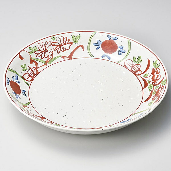 【まとめ買い10個書き割り品】和食器 ミ171-088 錦間取花 新型尺二深皿【メイチョー】