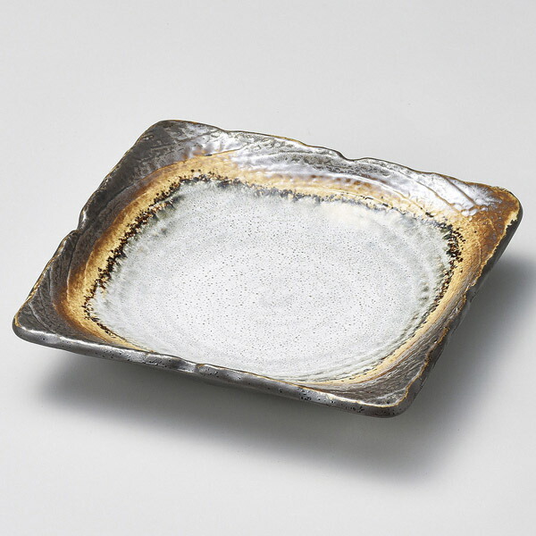 【まとめ買い10個セット品】和食器 ト193-198 アカネ 縄目正角皿(大)【メイチョー】