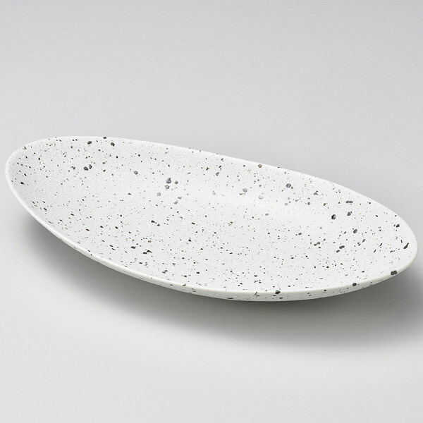 【まとめ買い10個セット品】和食器 ワ194-158 白斑点オーバルディッシュ 小【メイチョー】