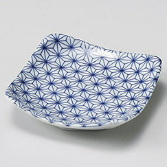 【まとめ買い10個セット品】和食器 ホ234-518 麻の葉四角小皿【メイチョー】