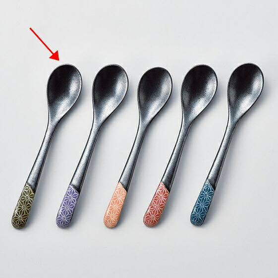 【まとめ買い10個セット品】和食器 チ629-018 グリーン 鉄結晶塗分スプーン【メイチョー】