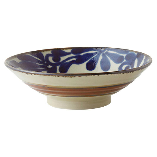 【まとめ買い10個セット品】和食器 ラ424-248 琉球るり唐草・サビ唐草 8.0めん鉢【メイチョー】｜開業プロ メイチョー