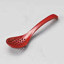 【まとめ買い10個書き割り品】和食器 ハ685-338 PBT脂穴あきレンゲ17.5赤【メイチョー】