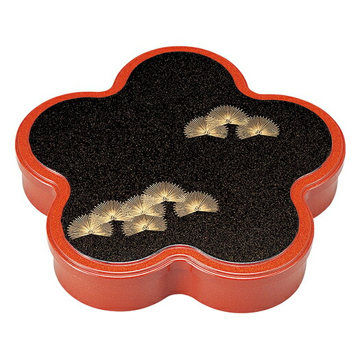 【まとめ買い10個書き割り品】和食器 エ699-148 [A]光梅弁当 朱パール若松(間仕切り別)【メイチョー】