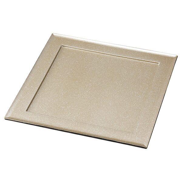 【まとめ買い10個セット品】和食器 エ712-198 [A]尺0寸角海峡懐石プレート ゴールド銀石目【メイチョー】｜開業プロ メイチョー