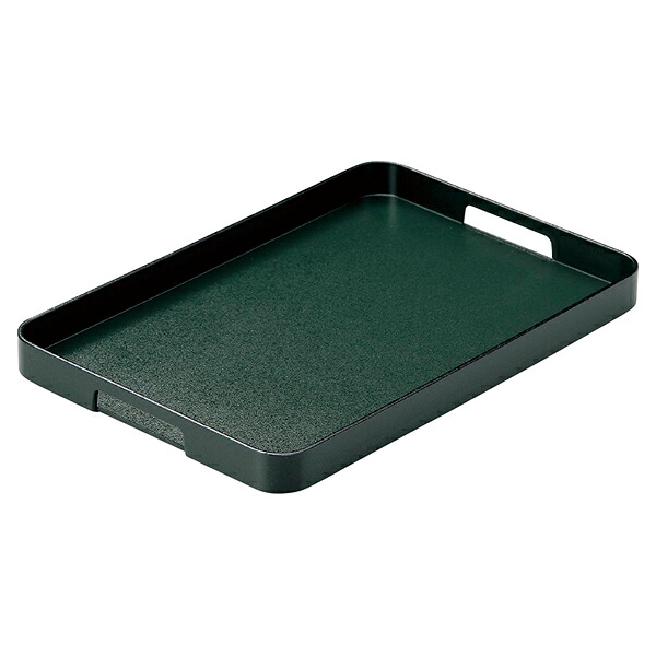 【まとめ買い10個セット品】和食器 エ713-368 [A]運び盆 グリーン石目天黒NS 尺4寸[ノンスリップ加工]【メイチョー】